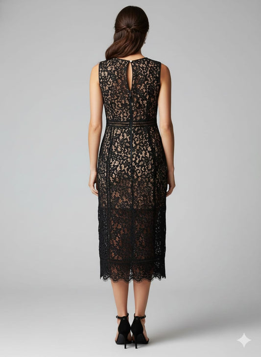 Vestido negro de encaje