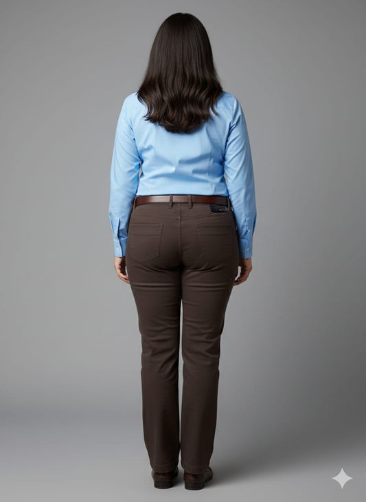 Pantalón largo marrón tommy hilfiger