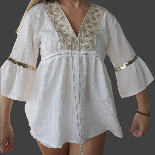 Camisa suelta ibicenca mujer