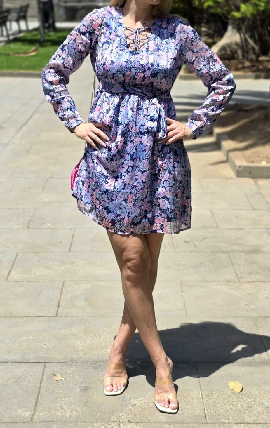 Vestido raso estampado GUESS